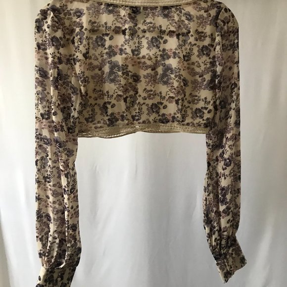 Sabo Floral long sleeve crop top - Picture 4 of 4